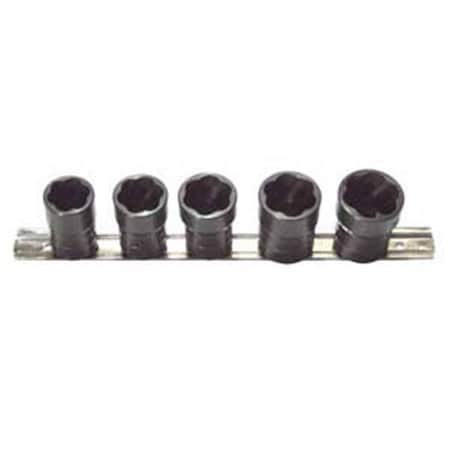 H.B. Products 5 Piece .5 in. SAE Turbosocket Set TRTSFS5005B